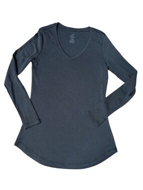 Woolx Eva Merino Wool Tunic Base Layer Gray Stripe Women’s Medium